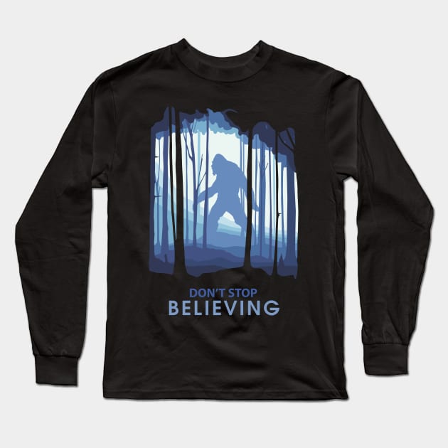 I Believe in Bigfoot Long Sleeve T-Shirt by KewaleeTee